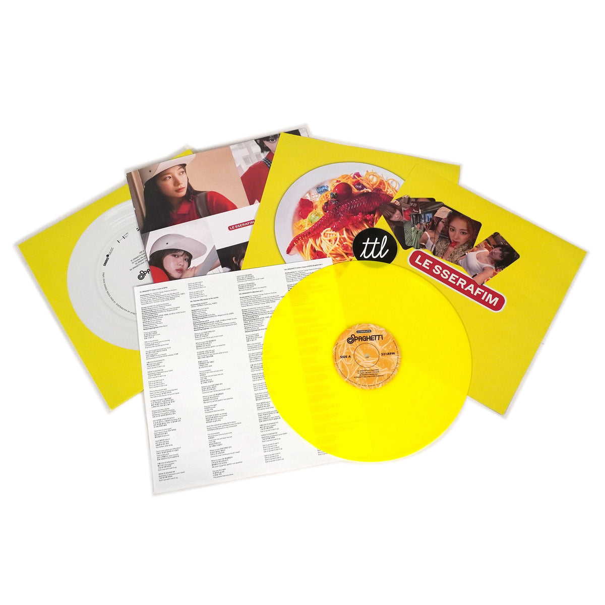 LE SSERAFIM: SPAGHETTI (Indie Exclusive Yellow Colored Vinyl) Vinyl 12"
