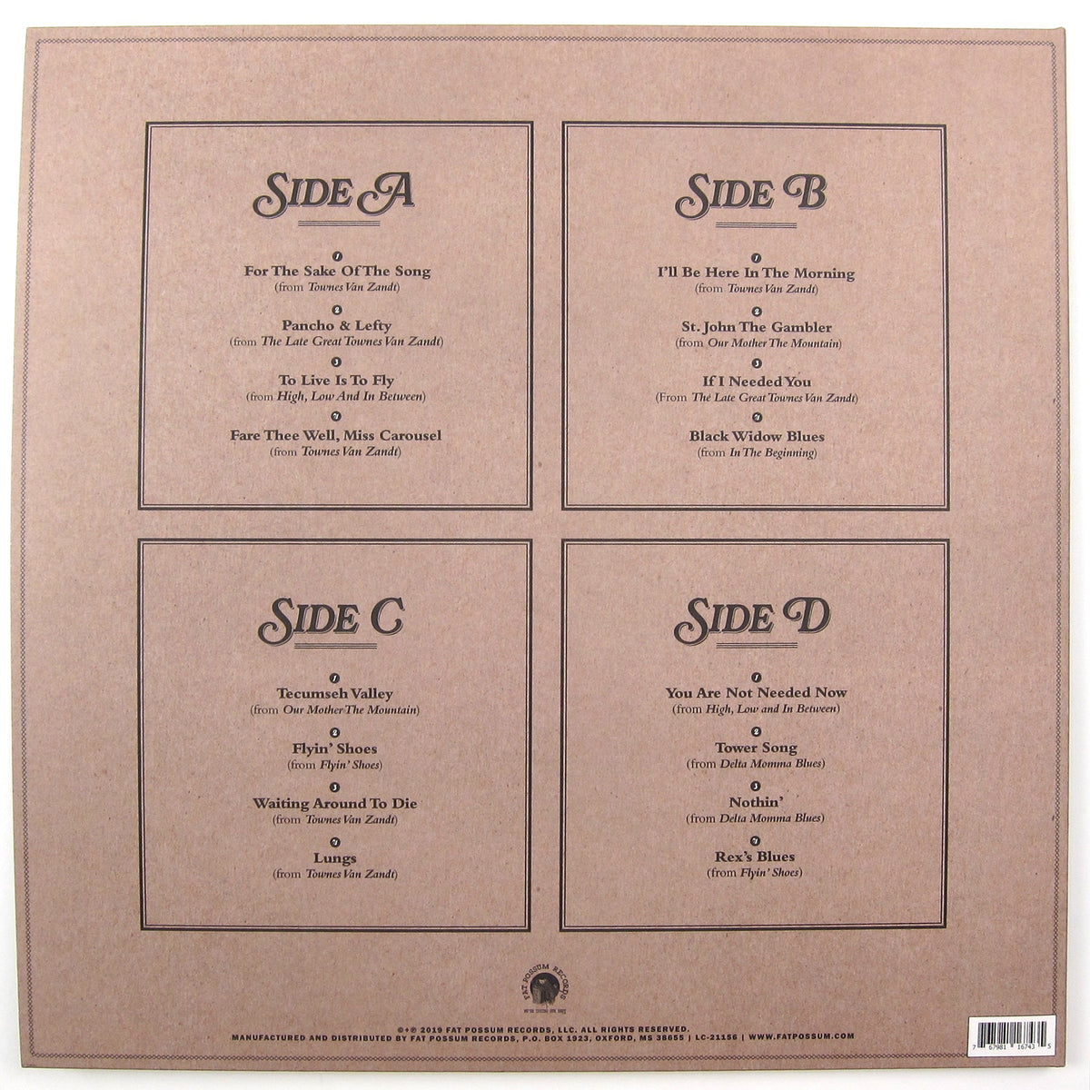 Townes Van Zandt: Best Of Townes Van Zandt Vinyl 2LP
