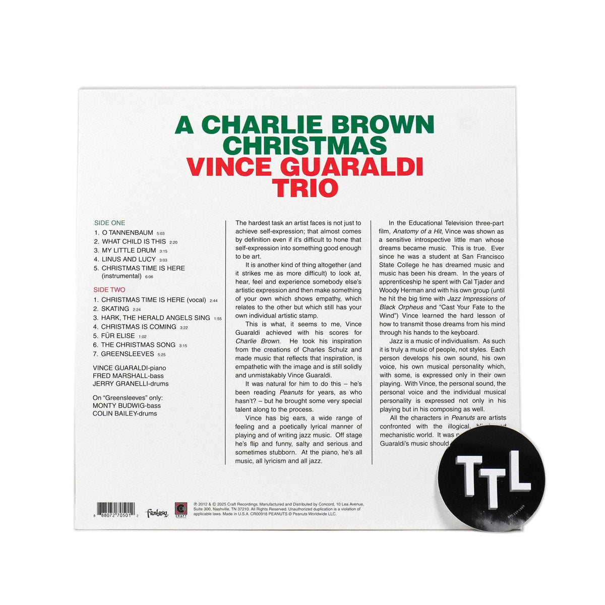 Vince Guaraldi Trio: A Charlie Brown Christmas (Zoetropic)