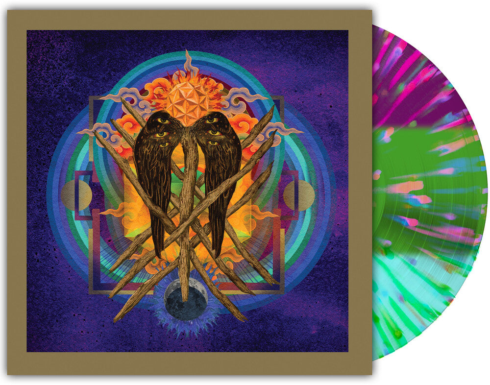 Yob - Our Raw Heart (Deep Purple, Kelly Green and Electric Blue Striped with Rainbow Splatter)