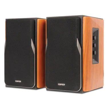 Edifier 42-Watt-Continuous Bluetooth Professional R1380DB Powered Bookshelf Speaker Set with 4-In. Woofers, RCA/Optical and Remote, Pair (Brown)