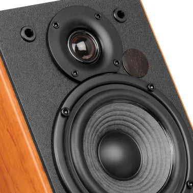 Edifier 42-Watt-Continuous Bluetooth Professional R1380DB Powered Bookshelf Speaker Set with 4-In. Woofers, RCA/Optical and Remote, Pair (Brown)
