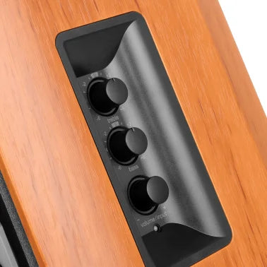 Edifier 42-Watt-Continuous Bluetooth Professional R1380DB Powered Bookshelf Speaker Set with 4-In. Woofers, RCA/Optical and Remote, Pair (Brown)