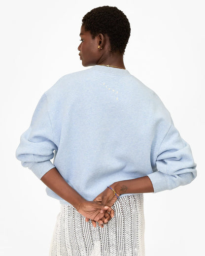 "Liberez les Sardines" Oversized Sweatshirt (Heather Blue)