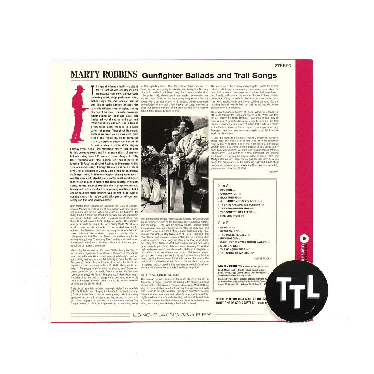 Marty Robbins: Gunfighter Ballads & Trail Songs (180g, Colored Vinyl)